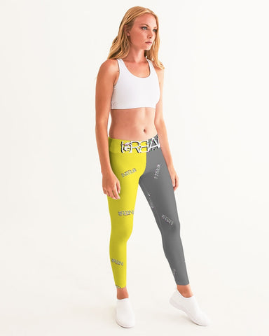 2way gray/yellow Women's Yoga Pants