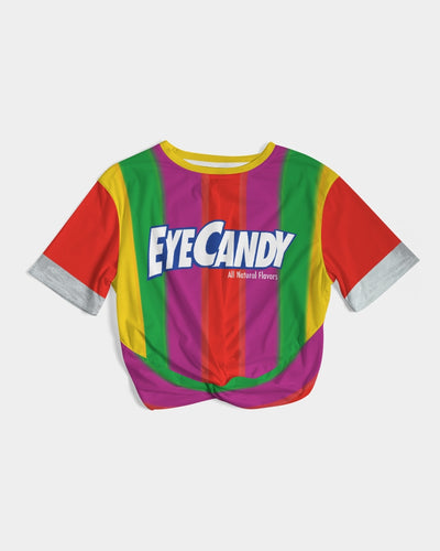 Eye candy fruit flavor ( life savers) Twist-Front Cropped Tee
