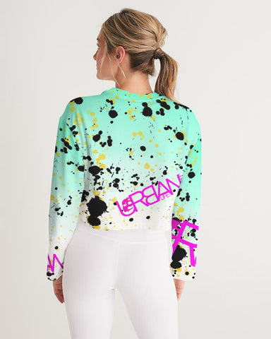 Mint and paint Women's Cropped Sweatshirt