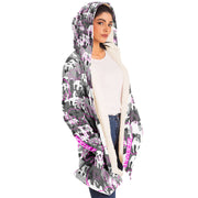Gray and pink elephatigue long cloak