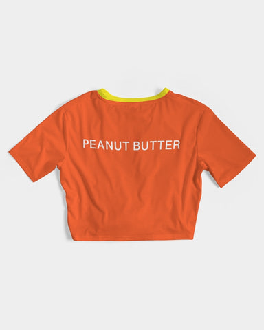 Eye Candy peanut. Butter ( Reese’s) Twist-Front Cropped Tee