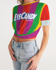 Eye candy fruit flavor ( life savers) Twist-Front Cropped Tee