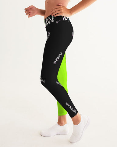 2way lime/black Women's Yoga Pants