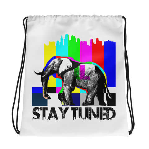 Stay Tuned City drawstring backpack