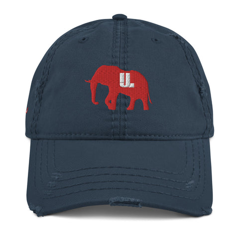 Classic Red logo Distressed Dad Hat