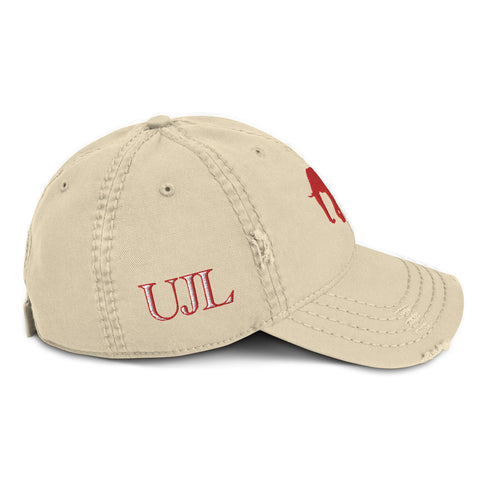 Classic Red logo Distressed Dad Hat