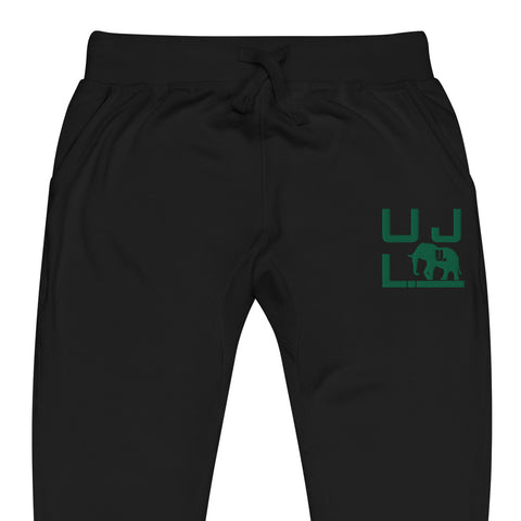 Solid green stitched joggers